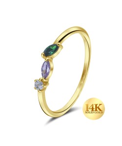 14K Gold Ring 14KY-NSR-4235 (MOQ 10 pcs)